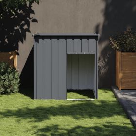 Dog House with Roof Anthracite 43.3"x40.6"x42.9" Galvanized Steel