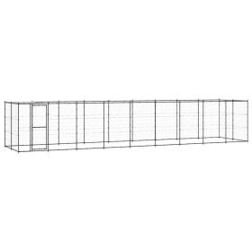 Outdoor Dog Kennel Steel with Roof 234.4 ft²