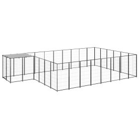 Dog Kennel Black 169.3 ft² Steel