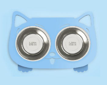 Anti-falling Cat Dog Feeding Water Bowl (Option: Blue-Style1)