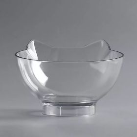 Cat Double Bowl Cat Food Bowl Protects Cervical Vertebra (Option: Single transparent bowl)