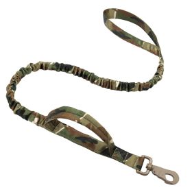 k9 leash; Bungee Dog Leash Tactical Dog Leash Nylon Adjustable Tactical Leash for Dogs Quick Release Military Dog Leash with 2 Control Handle; Bungee (colour: Black, Specifications (length * width): 100-150cm)