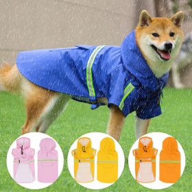 Pet raincoat for large and small dog; PU waterproof big dog raincoat; outdoor reflective dog raincoat (colour: yellow, size: L)