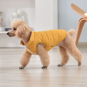 Pet Dog Fluffy Coat; Pet Life Sporty Lightweight Folding Dog Coat For Winter; Warm Dog Sweater (Color: Yellow, size: S)