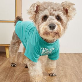 Pet Tee With "I Still Live With My Parents" Dog Printed Clothes; For Small & Medium Dogs (size: XXL)