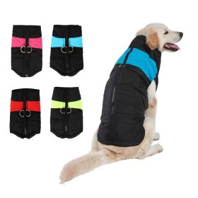 Windproof Dog Winter Coat Waterproof Dog Jacket Warm Dog Vest Cold Weather Pet Apparel  for Small Medium Large Dogs (Color: Blue, size: M)