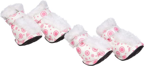 Fashion Plush Premium Fur-Comfort Pvc Waterproof Supportive Pet Shoes (size: medium)