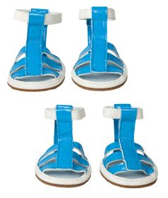 Buckle-Supportive Pvc Waterproof Pet Sandals Shoes - Set Of 4 (size: small)