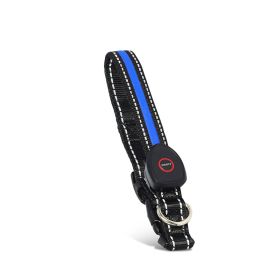 Blinking Flashing Pets Safety LED Adjustable Dog Collar (Color: Blue, type: Pet supplies)