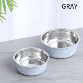 Dog Bowl Cat Bowl For Food And Water, Stainless Steel Pet Feeding Bowl, Durable Non-Skid Insulated Heavy Duty With Rubber Bottom For Medium Large Dogs (Color: Gray, size: S)